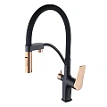 Смеситель для кухни Lemark Bronx LM3761BLR с подключением к фильтру, черный/золото Смеситель для кухни Lemark Bronx LM3761BLR с подключением к фильтру, черный/золото