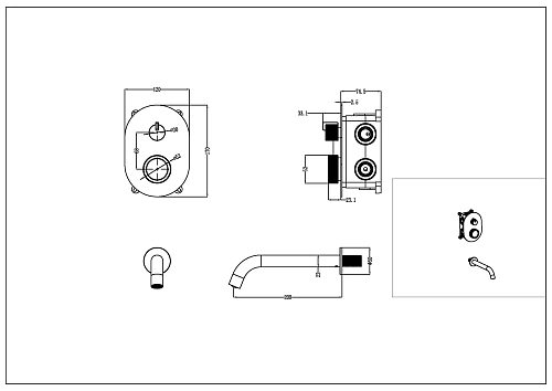 Смеситель для душа Boheme TECH 154-4-CB встравиваемый Copper Brushed Смеситель для душа Boheme TECH 154-4-CB встравиваемый Copper Brushed
