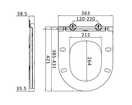 Крышка-сиденье AM.PM Spirit V2.0 C707857WH slim микролифт Крышка-сиденье AM.PM Spirit V2.0 C707857WH slim микролифт