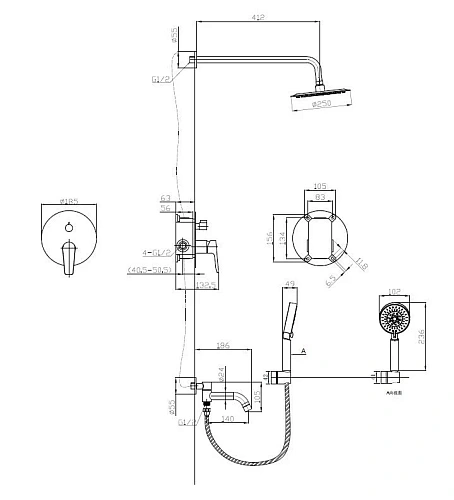 Душевая система BelBagno ANCONA-VDSET-CRM встраиваемая хром Душевая система BelBagno ANCONA-VDSET-CRM встраиваемая хром