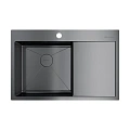 Кухонная мойка Omoikiri Akisame 78-GM-L нерж.сталь/вороненая сталь 4973099 Кухонная мойка Omoikiri Akisame 78-GM-L нерж.сталь/вороненая сталь 4973099