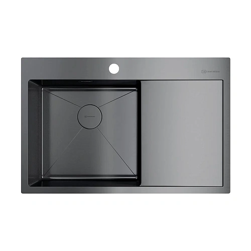Кухонная мойка Omoikiri Akisame 78-GM-L нерж.сталь/вороненая сталь 4973099 Кухонная мойка Omoikiri Akisame 78-GM-L нерж.сталь/вороненая сталь 4973099