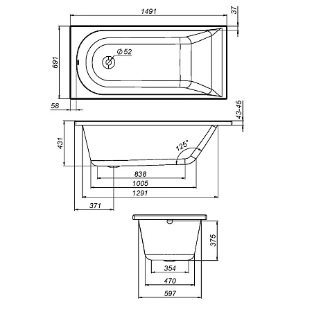 Каркас для ванны AM.PM Spirit W72A-150-070W-R2 150х70 Каркас для ванны AM.PM Spirit W72A-150-070W-R2 150х70