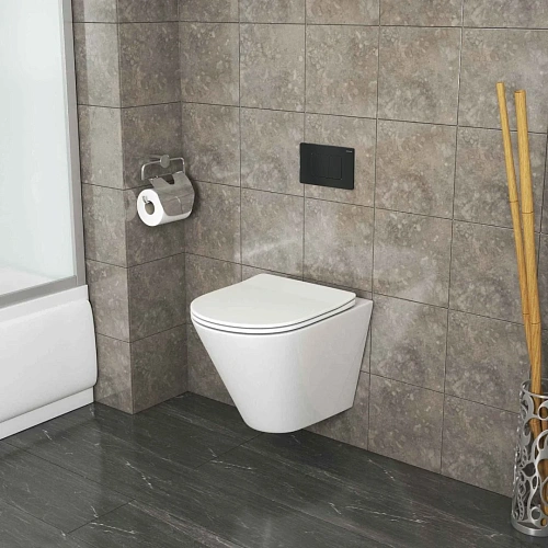 Унитаз подвесной GROSSMAN GR-4477S 490x360x350 безободковый с тонкой крышкой Унитаз подвесной GROSSMAN GR-4477S 490x360x350 безободковый с тонкой крышкой