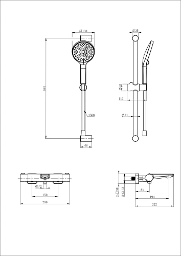 Смеситель для ванны Wonzon & Woghand с термостатом, брашированное золото (WW-C2021-A-BG) Смеситель для ванны Wonzon & Woghand с термостатом, брашированное золото (WW-C2021-A-BG)