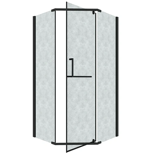 Душевой уголок GROSSMAN Pragma 302.K33.03.9090.21.02 (90x90x195) трапеция,распашн,черн.матов,стекло шиншилла Душевой уголок GROSSMAN Pragma 302.K33.03.9090.21.02 (90x90x195) трапеция,распашн,черн.матов,стекло шиншилла