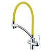 Смеситель для кухни Lemark Comfort LM3070C-Yellow с подключением к фильтру, хром/желтый