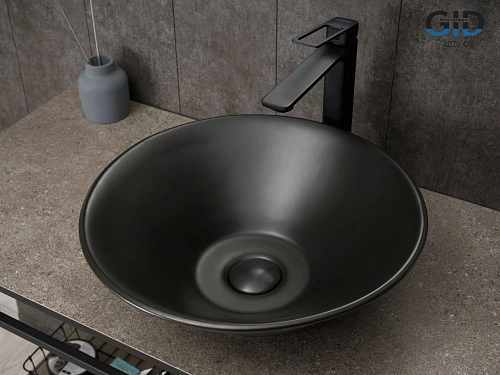 Раковина Gid N9102bg 53383 накладная черная графит 42x42x15 Раковина Gid N9102bg 53383 накладная черная графит 42x42x15