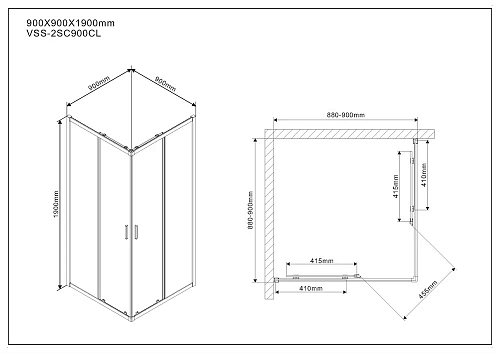 Душевой уголок Vincea Scala VSS-2SC900CL, 900x900, хром, стекло прозрачное Душевой уголок Vincea Scala VSS-2SC900CL, 900x900, хром, стекло прозрачное