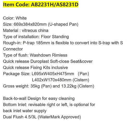 Чаша напольного унитаза ARROW AB2231H белый без сиденья Чаша напольного унитаза ARROW AB2231H белый без сиденья
