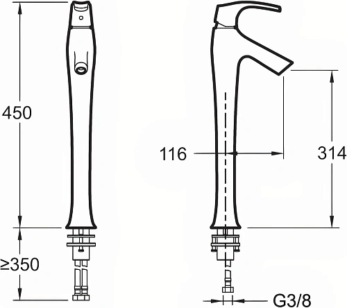 Смеситель для раковины Jacob Delafon Symbol E19909-4-CP Смеситель для раковины Jacob Delafon Symbol E19909-4-CP
