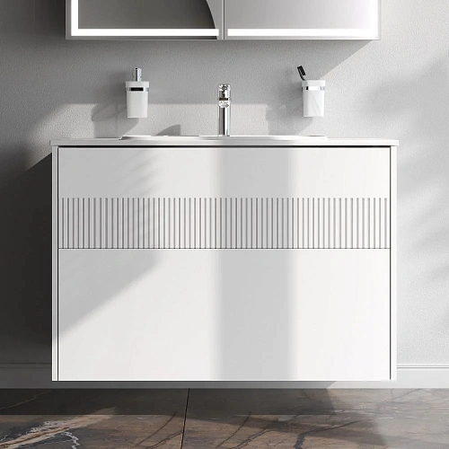 Тумба под раковину AM.PM Func M8FFUX1002WM push-to-open, 100 см, белый матовый Тумба под раковину AM.PM Func M8FFUX1002WM push-to-open, 100 см, белый матовый