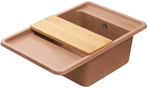 Кухонная мойка Aquaton Беллис 78 1A725032BS270 из литого мрамора, терракот Кухонная мойка Aquaton Беллис 78 1A725032BS270 из литого мрамора, терракот