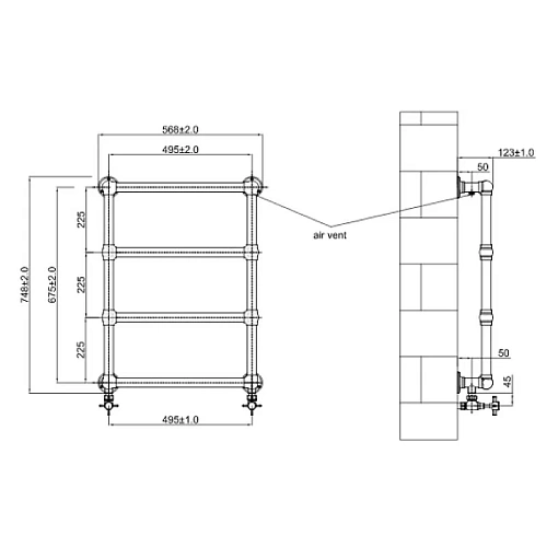 Полотенцесушитель водяной Boheme Chromo хром 717 Полотенцесушитель водяной Boheme Chromo хром 717
