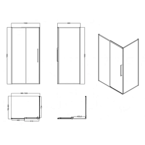 Душевой уголок Esbano SURF (ESOGS108PSC) ESS-108PS-C 100x80x195 Душевой уголок Esbano SURF (ESOGS108PSC) ESS-108PS-C 100x80x195