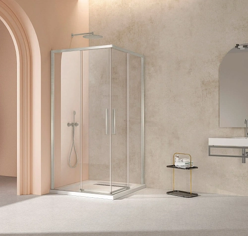 Душевой уголок Vincea Slim VSS-4SL900CLBN, 900x900, брашированный никель, стекло прозрачное Душевой уголок Vincea Slim VSS-4SL900CLBN, 900x900, брашированный никель, стекло прозрачное