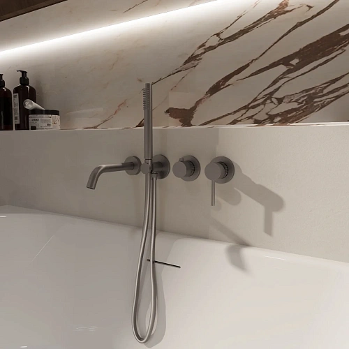 Смеситель для ванны Vincea Groove VBTW-4G1GM встраиваемый, вороненая сталь Смеситель для ванны Vincea Groove VBTW-4G1GM встраиваемый, вороненая сталь