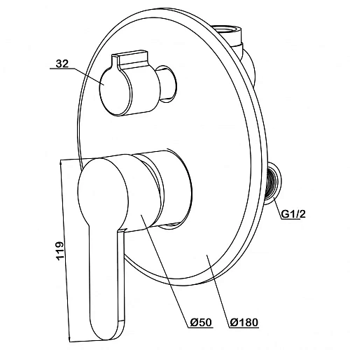 Смеситель для ванны Swedbe Platta 5514 встраиваемый подключение на 2 выхода Смеситель для ванны Swedbe Platta 5514 встраиваемый подключение на 2 выхода