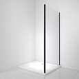 Детальная картинка товара «боковая стенка belbagno luce-90-fix-c-nero цвет профиля черный стекло прозрачное»
