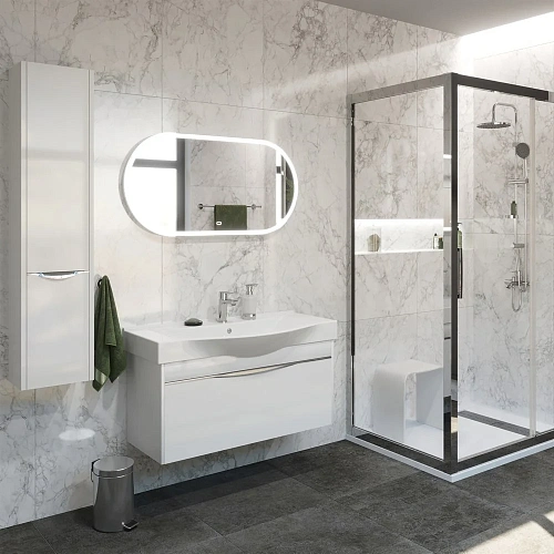 Зеркало STWORKI Мальмё 100 с подсветкой, сенсор на зеркале, овальное, настенное, большое 472137 Зеркало STWORKI Мальмё 100 с подсветкой, сенсор на зеркале, овальное, настенное, большое 472137