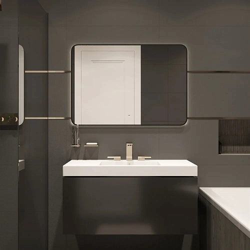 Зеркало DIWO Кострома 100 черное, с подсветкой светодиодной, инфракрасный выключатель, прямоугольное 543511 Зеркало DIWO Кострома 100 черное, с подсветкой светодиодной, инфракрасный выключатель, прямоугольное 543511