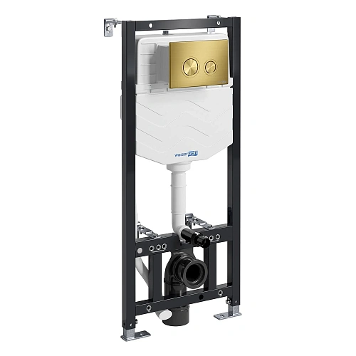 Инсталляция для унитаза WasserKRAFT Aller 10TLT.010.ME.MG01 с клавишей смыва золото Инсталляция для унитаза WasserKRAFT Aller 10TLT.010.ME.MG01 с клавишей смыва золото