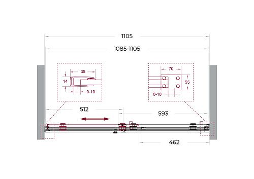 Душевая дверь BelBagno SOFT_CLOSE-2-BF-1-110-C-GM 110 см, профиль оружейная сталь, стекло прозрачное Душевая дверь BelBagno SOFT_CLOSE-2-BF-1-110-C-GM 110 см, профиль оружейная сталь, стекло прозрачное