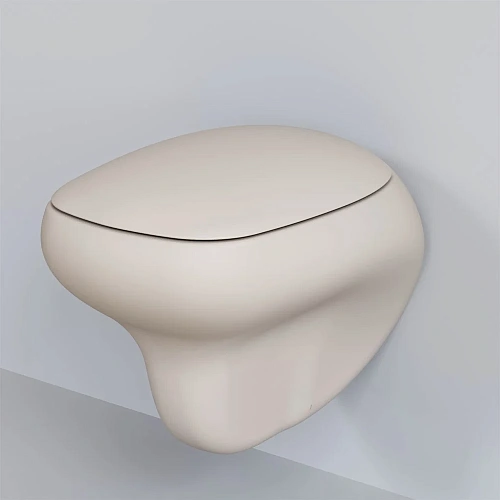 Унитаз подвесной Diamond 123T20401R (530x405x375) матовый бежевый безободковый без сиденья Унитаз подвесной Diamond 123T20401R (530x405x375) матовый бежевый безободковый без сиденья