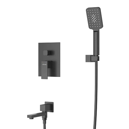 Душевая система CEZARES SLIDER-VDSET-NOP встраиваемая, со шлангом, с держателем, черный матовый Душевая система CEZARES SLIDER-VDSET-NOP встраиваемая, со шлангом, с держателем, черный матовый