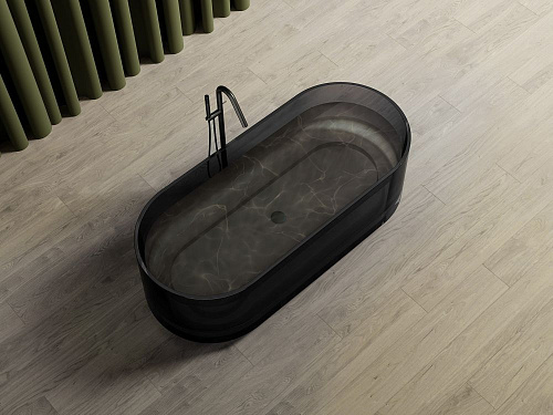 Ванна отдельностоящая ABBER AT9708Onyx 170x75 универсальная, черная полиэфирная смола Ванна отдельностоящая ABBER AT9708Onyx 170x75 универсальная, черная полиэфирная смола