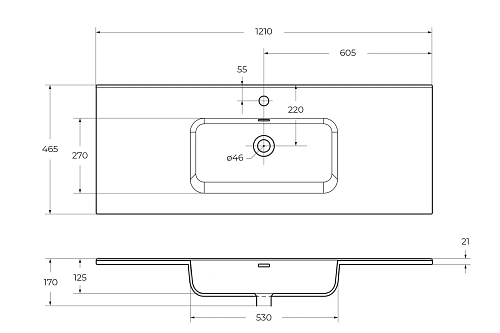 Раковина BelBagno BB1200ETL 1210x460 Раковина BelBagno BB1200ETL 1210x460
