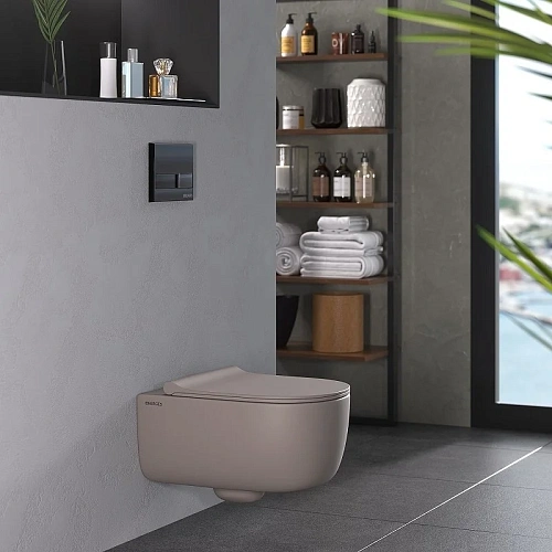 Унитаз подвесной BERGES EGO XL Rimless сиденье EGO XL Slim SO матовый серый, микролифт , быстросъемн 083216 Унитаз подвесной BERGES EGO XL Rimless сиденье EGO XL Slim SO матовый серый, микролифт , быстросъемн 083216