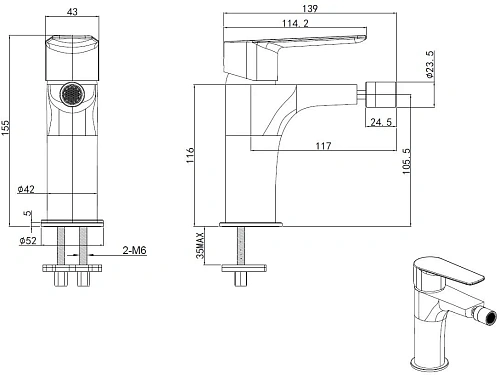 Смеситель для биде Allen Brau Eclipse 2.0 5.E1A10-31 черный матовый Смеситель для биде Allen Brau Eclipse 2.0 5.E1A10-31 черный матовый