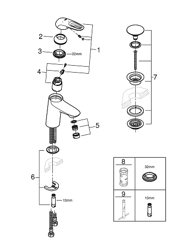 Смеситель для раковины GROHE Eurostyle S-size, хром (23930003) Смеситель для раковины GROHE Eurostyle S-size, хром (23930003)
