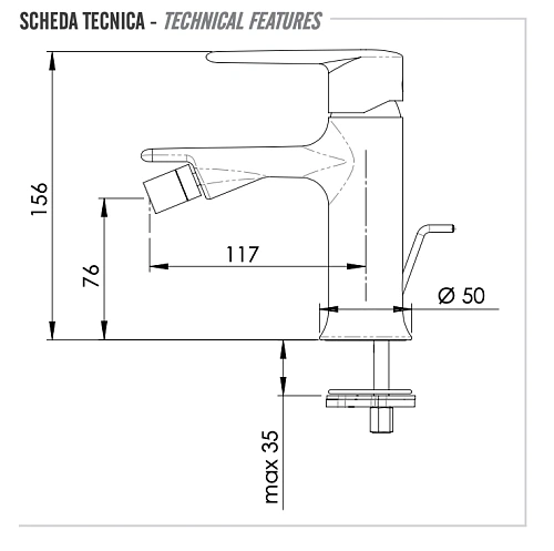 Смеситель для биде Remer Vanity V20 Смеситель для биде Remer Vanity V20