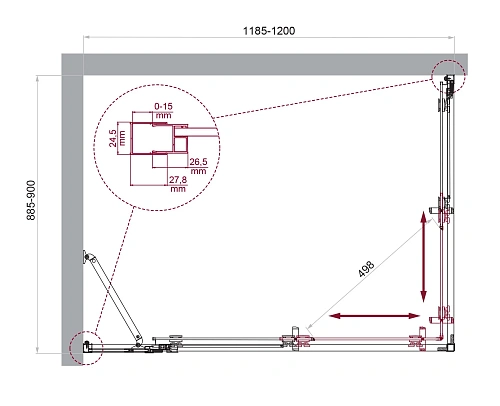 Душевой уголок BelBagno LUCE-AH-21-120/90-C-Cr Душевой уголок BelBagno LUCE-AH-21-120/90-C-Cr