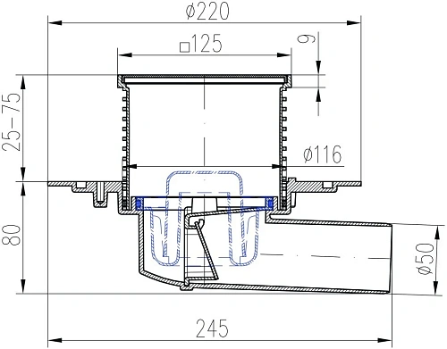 Душевой лоток Paini Medium CH750MC 750 мм, черный матовый Душевой лоток Paini Medium CH750MC 750 мм, черный матовый