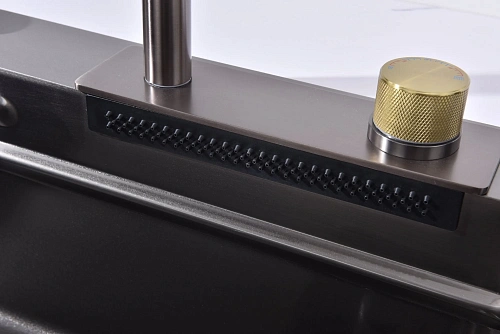 Кухонная мойка ArtDecco Elegant Flow 68 AEF116846 графит, из нержавеющей стали Кухонная мойка ArtDecco Elegant Flow 68 AEF116846 графит, из нержавеющей стали