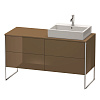 Картинка анонса товара «тумба под раковину duravit xsquare xs4923r6161 напольная 140 см коричнево-оливковый глянцевый»