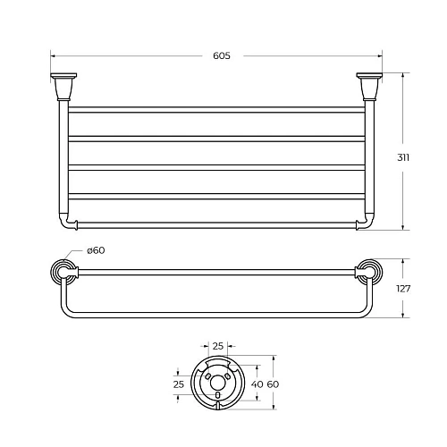 Полотенцедержатель ART&MAX BIANCHI AM-E-2610-Cr хром Полотенцедержатель ART&MAX BIANCHI AM-E-2610-Cr хром
