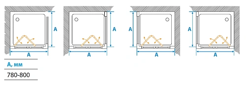 Душевой уголок Aquaton Prima 1AX011SSXX000 квадратное 80х80х190 Душевой уголок Aquaton Prima 1AX011SSXX000 квадратное 80х80х190