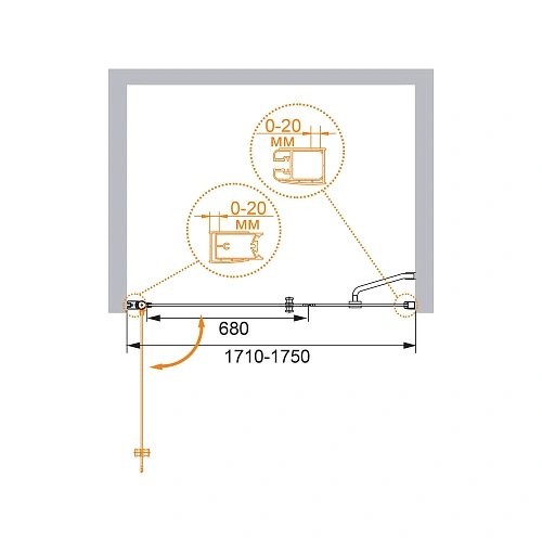Душевая дверь CEZARES ELENA-W-B-11-100+80-C-Cr 173см стекло прозрачное, профиль хром Душевая дверь CEZARES ELENA-W-B-11-100+80-C-Cr 173см стекло прозрачное, профиль хром