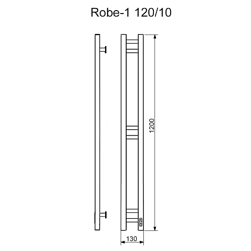 Полотенцесушитель электрическийкабельный Ника Robe-1 120/10 RAL9016 белый матовый правый тэн Полотенцесушитель электрическийкабельный Ника Robe-1 120/10 RAL9016 белый матовый правый тэн