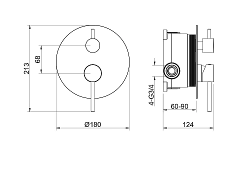 Смеситель для ванны Aquatek Европа AQ1346BGM черный хром шлифованный, встраиваемый Смеситель для ванны Aquatek Европа AQ1346BGM черный хром шлифованный, встраиваемый