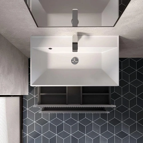 Тумба под раковину AQUAme AQM900180GM S1 подвесная 80 см серый Тумба под раковину AQUAme AQM900180GM S1 подвесная 80 см серый