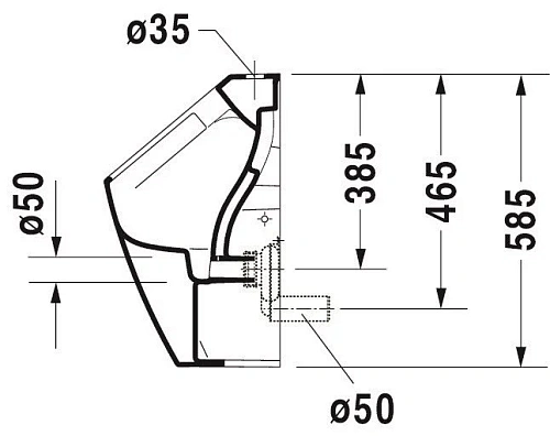 Писсуар Duravit ME by Starck 2815302000 подача воды сверху белый Писсуар Duravit ME by Starck 2815302000 подача воды сверху белый