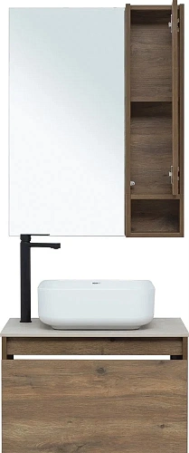 Комплект мебели STWORKI Карлстад 60 дуб рустикальный, простоун беж, с отверстием под смеситель в сто 425192 Комплект мебели STWORKI Карлстад 60 дуб рустикальный, простоун беж, с отверстием под смеситель в сто 425192