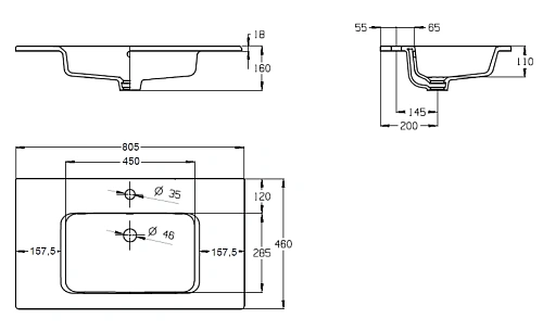 Раковина Roca The Gap 80x46 3279A4000 Раковина Roca The Gap 80x46 3279A4000