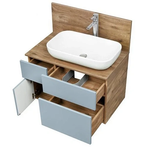 Тумба под раковину Aquaton Мишель 80 без столешницы, дуб рустикальный, фьорд 1A256801MIX30 Тумба под раковину Aquaton Мишель 80 без столешницы, дуб рустикальный, фьорд 1A256801MIX30