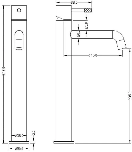 Смеситель для раковины Boheme Uno. хром 462-CR Смеситель для раковины Boheme Uno. хром 462-CR